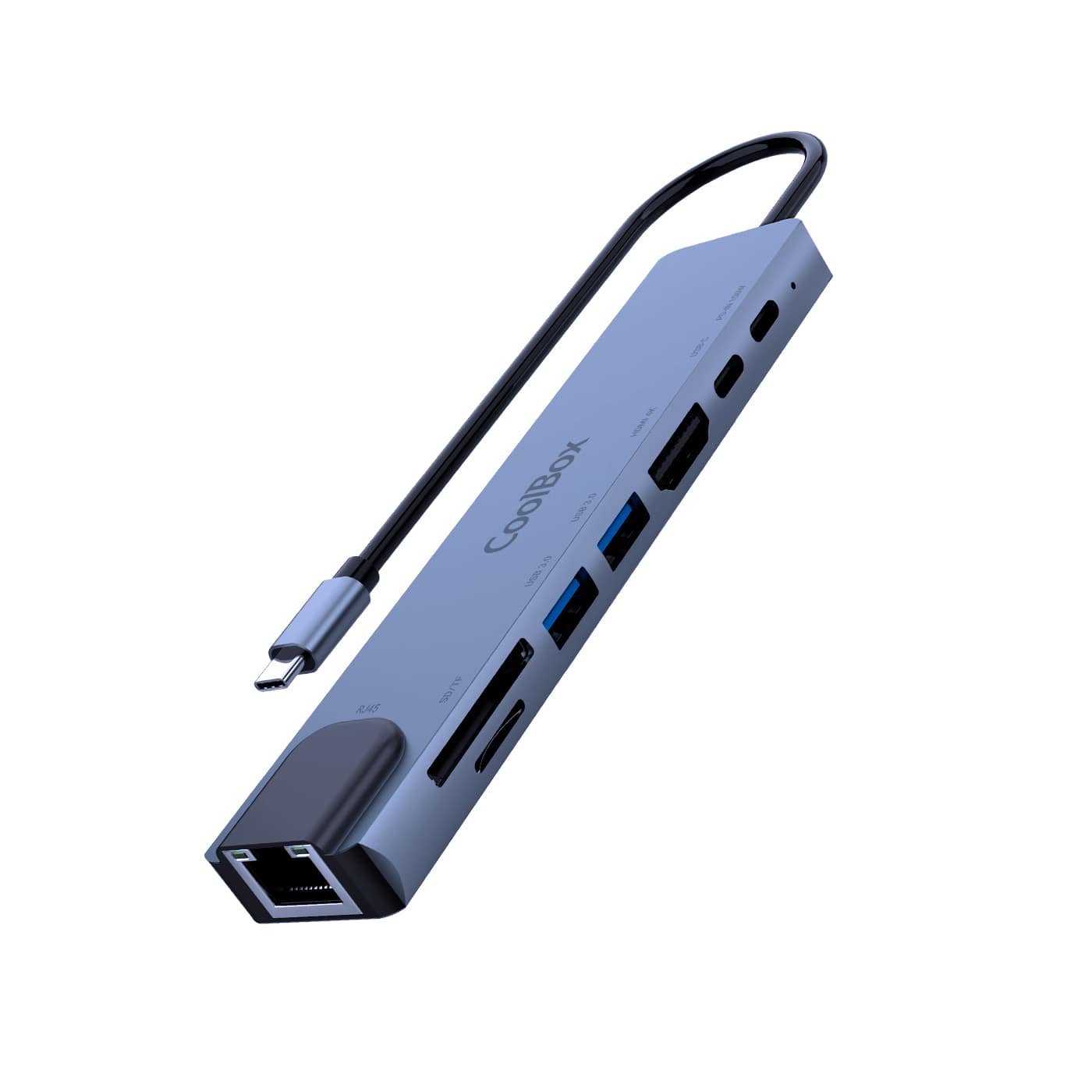 MINI DOCK C81 USB-C (2xUSB3.0/HDMI 4K/USB-C PD/USB-C/1SD-MICROSD/RJ45) COOLBOX