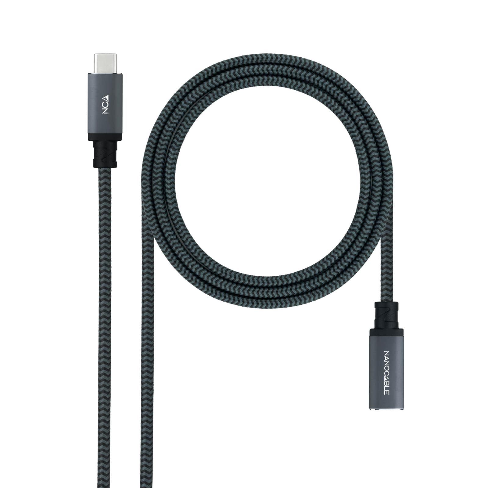 CABLE USB-C 3.2 Gen2x2 20Gbp 100W/5A MALLADO USB-C/M-H 2 M NEGRO NANOCABLE