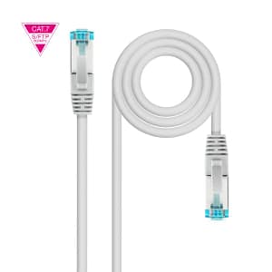 CABLE DE RED LATIGUILLO 600MHZ LSZH SFTP PIMF CAT7 AWG26 1 M GRIS NANOCABLE
