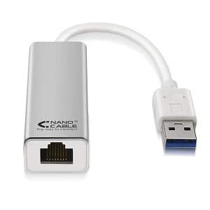 CONVERSOR USB 3.0 A ETHERNET 10/100/1000 Mbps 15cm PLATA NANOCABLE