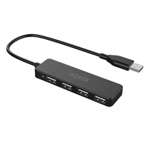 HUB 4 PUERTOS USB 2.0 NEGRO APPROX