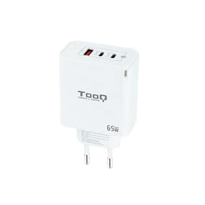 CARGADOR PARED/VIAJE GaN 2xUSB-C/PD + USB-A/QC 65W BLANCO TOOQ