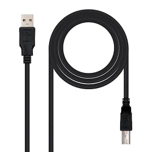 CABLE DE CONEXION USB TIPO NEGRO A-B 1.8 M NANOCABLE