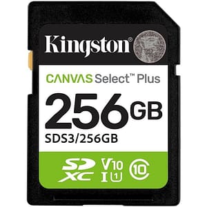 SECURE DIGITAL HC 256 GB CANVAS SELECT PLUS GEN3 CLASE10 KINGSTON