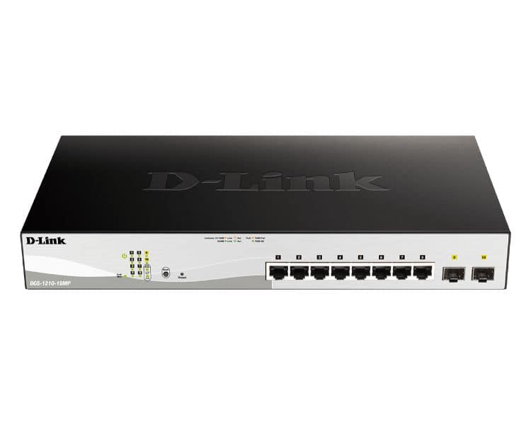 D-LINK SWITCH 10 PUERTOS 10/100/1Gbit w/2 Combo 1000BaseT/SFP PoE+
