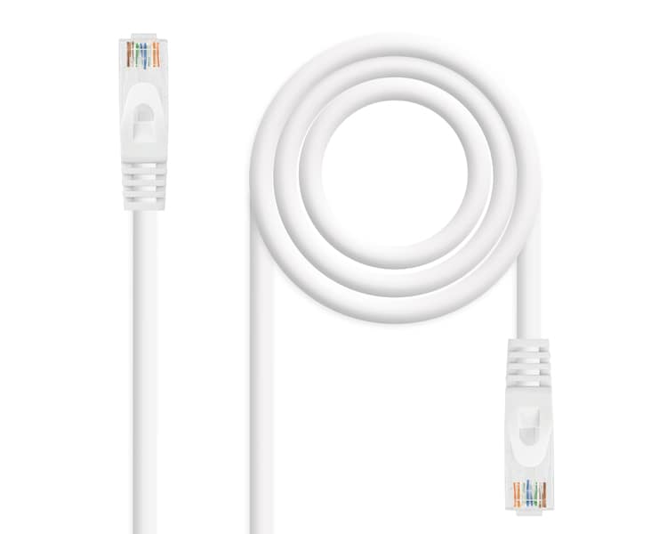 CABLE DE RED LATIGUILLO RJ45 UTP CAT6A AWG24 0.5 M BLANCO NANOCABLE
