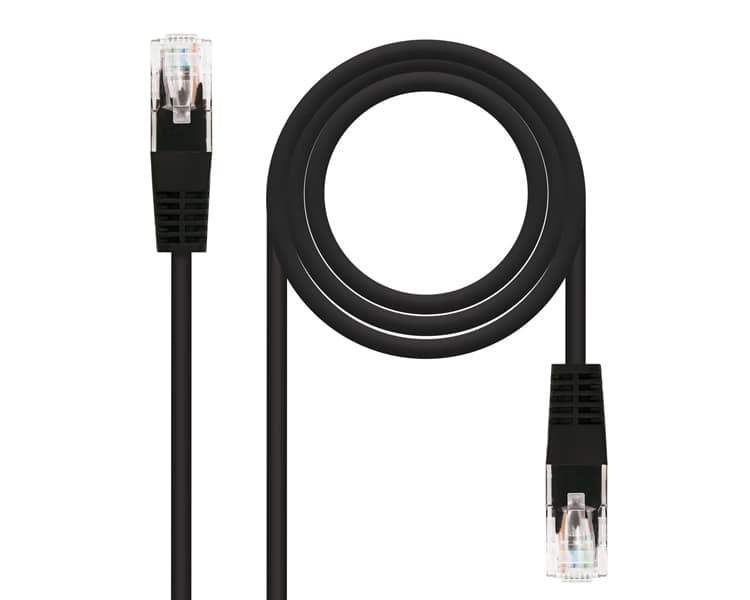 CABLE DE RED LATIGUILLO RJ45 UTP CAT6 AWG24 1 M NEGRO NANOCABLE