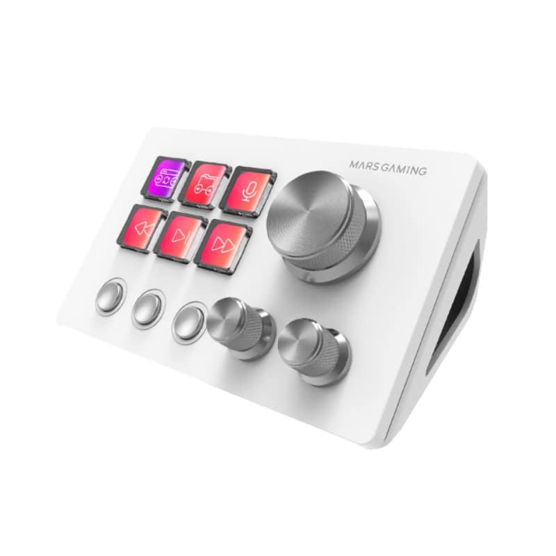 PLATAFORMA DE CONTROL 6 TECLAS + 3 RUEDAS MSD-TWO BLANCO MARS GAMING