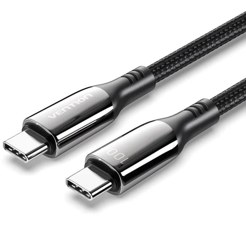 CABLE 2.0 USB-C A USB-C 100W 1.2 M NEGRO VENTION